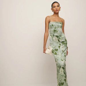 NWT Reformation Frankie Silk Dress - Tea Garden - Size 4